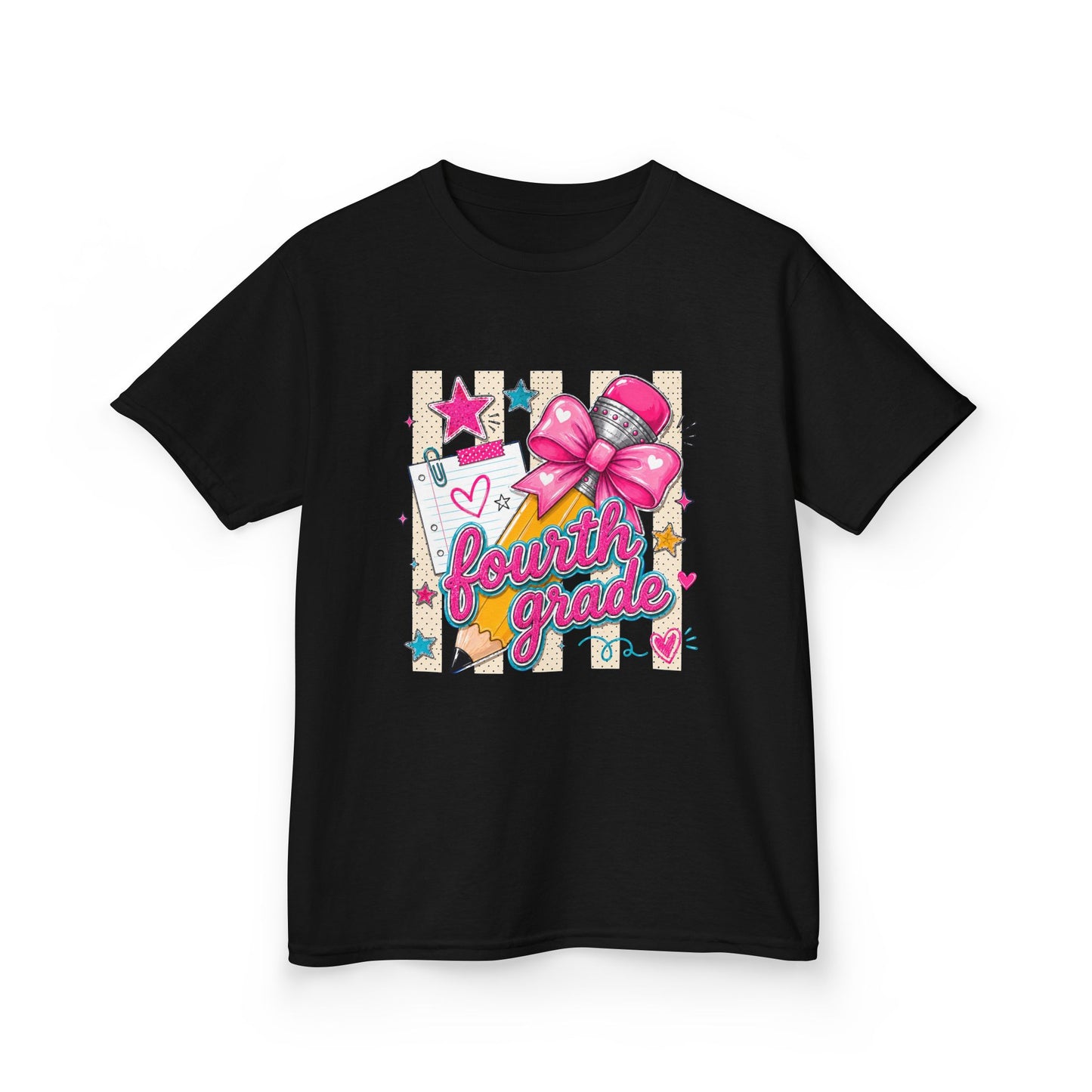 Fourth Grade Pink Bow Back-to-School Tee