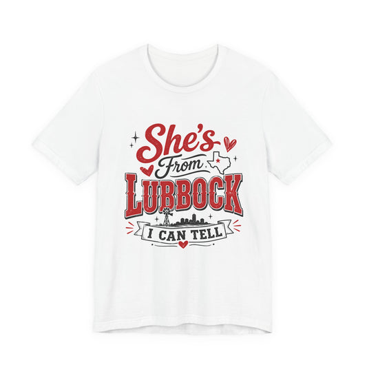 “She’s from Lubbock” Red Tee
