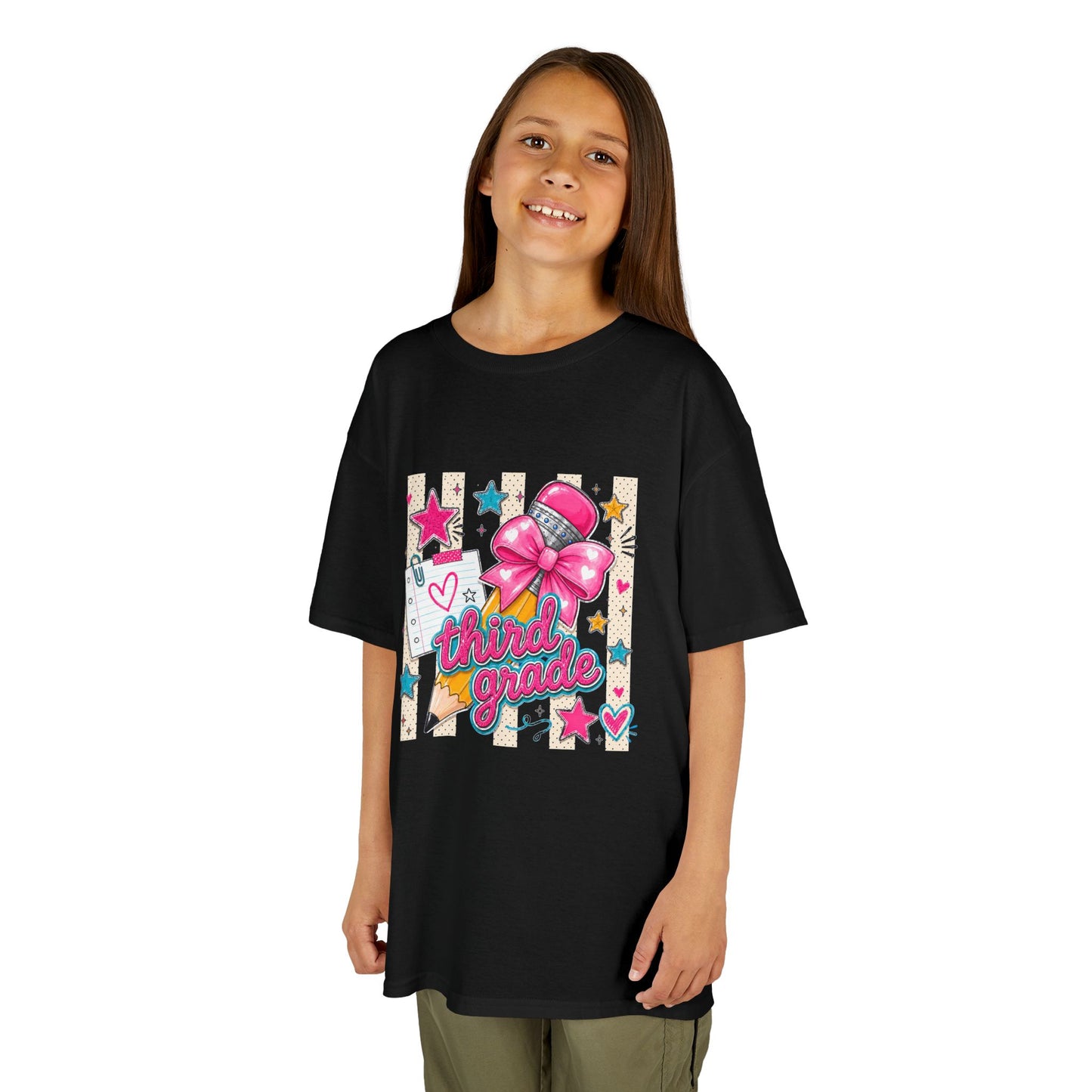 Third Grade Pink Bow Back-to-School Tee