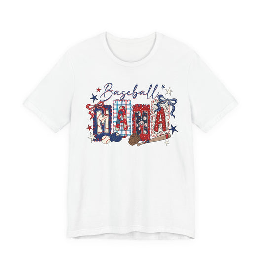 Patriotic Baseball Mama Tee