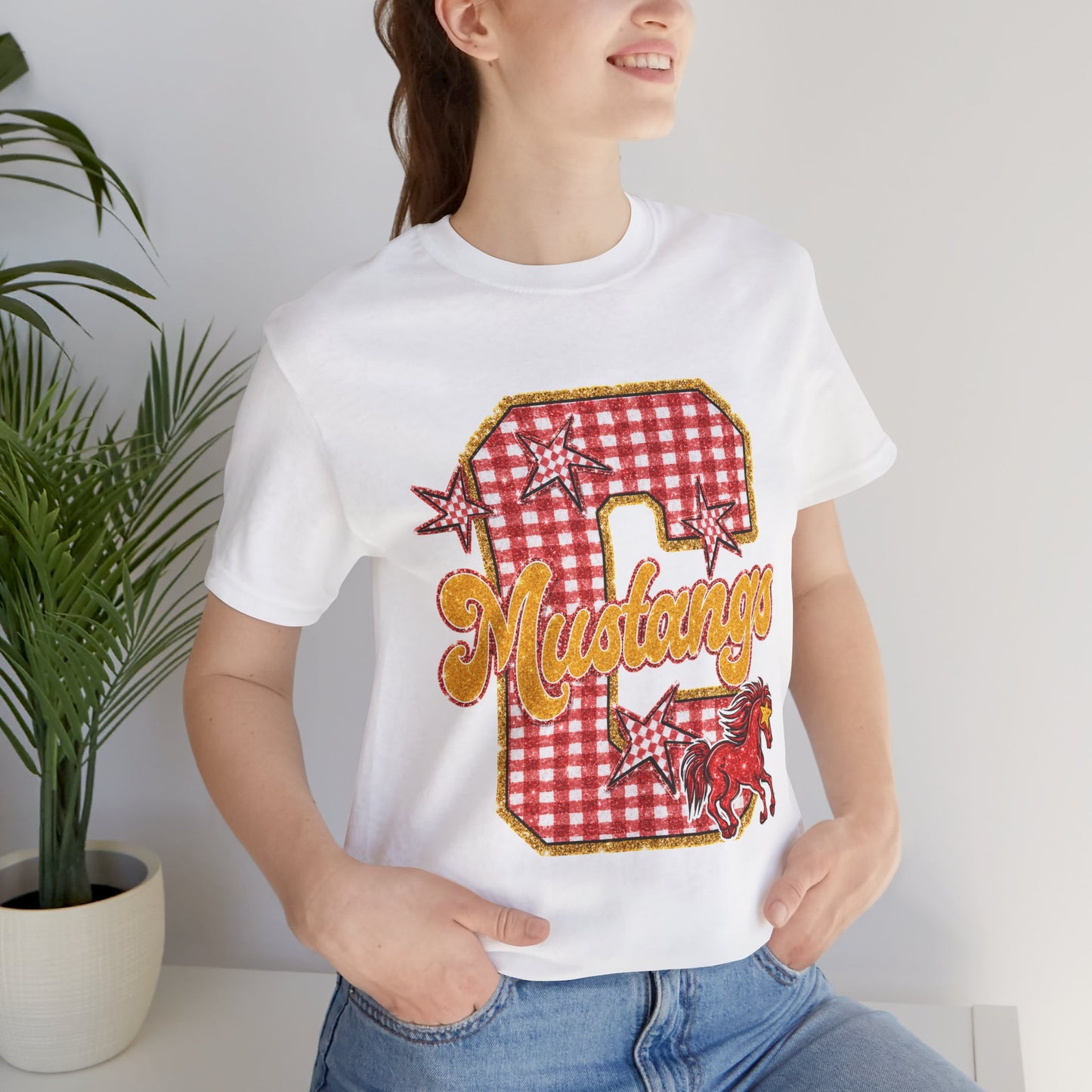 Mustangs Gingham Tee